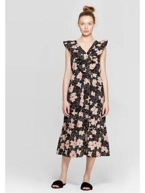 Who What Wear Floral Midi Dress